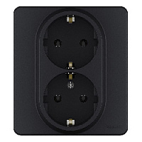 Дизайнерская двойная розетка с заземлением, антрацит, 673753 Legrand, серия Inspiria