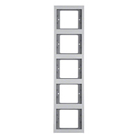 Дизайнерская рамка 5 местная, вертикальная, алюминий, матовый лак, 13537003 Berker, серия K.5