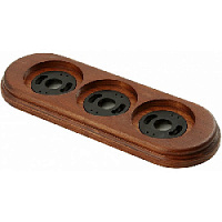 Рамка с пластиковой вставкой 3 местная, красное дерево, овал, P350-КД ФД КерамикЪ