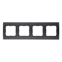 Дизайнерская рамка 4 местная, черный/антрацитовый, алюминий, 10143005 Berker, серия B.3