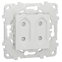 Дизайнерская двойная розетка без заземления, со шторками, белый, NU503118 Schneider Electric, серия Unica New