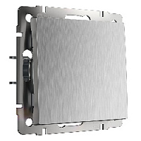 Дизайнерский выключатель, серебряный рифленый, W1112009 Werkel, одноклавишный проходной