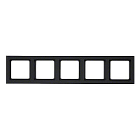 Дизайнерская рамка 5 местная, антрацитовый, бархатный лак, 10156096 Berker, серия Q.3