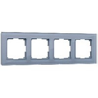 Дизайнерская рамка 4 местная, серый, стекло, W0041115 Werkel