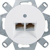 Розетка компьютерная двойная RJ45 6-й кат., полярная белизна, 14092089 + EPUAE8-8UPOK6 Berker