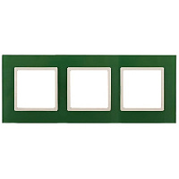 Дизайнерская рамка 3 местная, зеленый, Б0034517 Эра, серия Elegance
