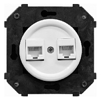 Розетка компьютерная RJ45 CAT.5е с накладкой белый B3-302-21 BIRONI