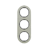 Дизайнерская рамка из металла 3 местная, нержавеющая сталь, 10132004 Berker