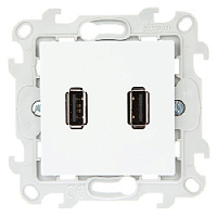 Дизайнерская розетка 2хUSB, белый, 2411090-030 Simon, серия 24 Harmonie