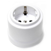 Розетка с заземляющим контактом белый, RZERBH001 ФД КерамикЪ