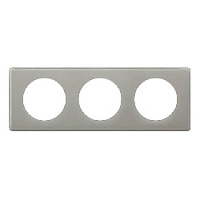 Дизайнерская рамка 3 местная, серый глянец, 066603 Legrand, серия Celiane