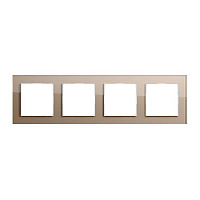 Дизайнерская рамка 4 местная, стекло шампань, AC584GLCH Jung, серия A Creation