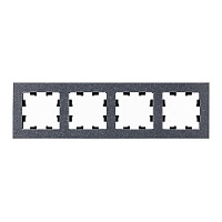 Дизайнерская рамка 4 местная, мрамор айс грей, камень, ATN343204 Schneider Electric, серия Atlas Design Nature