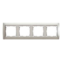 Дизайнерская рамка 4 местная, алюминий, 82944-33 Simon, серия 82 Classic