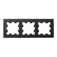 Дизайнерская рамка 3 местная, оникс, металл, ATN312303 Schneider Electric, серия Atlas Design Nature