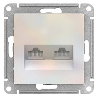 Дизайнерская розетка компьютерная RJ-45 кат. 5e, двойная, жемчуг, ATN000485 Schneider Electric, серия Atlas Design