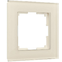 Дизайнерская рамка 1 местная, молочный, стекло, W0011141 Werkel