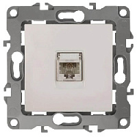 Дизайнерская розетка телефонная RJ-11, слоновая кость, Б0014712 Эра, серия 12