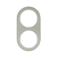 Дизайнерская рамка из металла 2 местная, нержавеющая сталь, 10122014 Berker