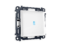 Комплект механизма 1-кл проходного выключателя с подсветкой 10000K голубой свет, белый матовый, MA122040 Ambrella Volt, одноклавишный