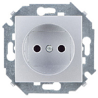 Дизайнерская розетка без заземления, алюминий, 1591431-033 Simon, серия 15
