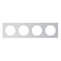 Дизайнерская рамка 4 местная, алюминий/полярная белизна, 10142274 Berker, серия R.3