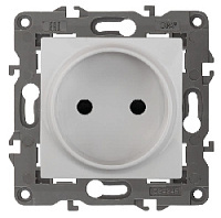 Дизайнерская розетка без заземления, белый, Б0034284 Эра, серия Elegance