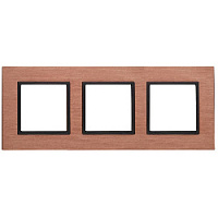 Дизайнерская рамка 3 местная, медь, металл, Б0034556 Эра, серия Elegance