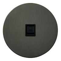 Розетка компьютерная RJ-45, круглая, EU020106, антрацит, Salvador