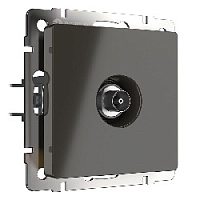 Дизайнерская розетка ТВ, серо-коричневый глянцевый, WL07-TV Werkel, оконечная