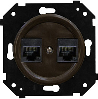 Ретро розетка RJ45, C.5E | UTP | T568A-B интернет, коричневый, B3-302-22M BIRONI