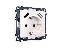 Комплект механизма электрической розетки 2USB A+A 18W (быстрая зарядка) с/з, жемчуг, MA209010 Ambrella Volt