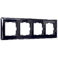 Дизайнерская рамка 4 местная, черный, стекло, W0041208 Werkel