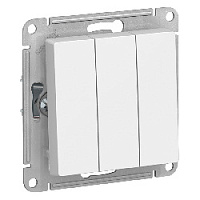 Дизайнерский выключатель, белый, ATN000131 Schneider Electric, трехклавишный, серия Atlas Design