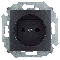 Дизайнерская розетка без заземления, графит, 1591431-038 Simon, серия 15
