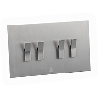 Дизайнерский выключатель Aura Никель браш, BAN4KBE Bonze четырехклавишный проходной