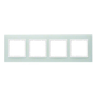 Дизайнерская рамка 4 местная, полярная белизна, глянцевый, стекло, 10146909 Berker, серия B.7