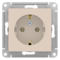 Дизайнерская розетка с заземлением, бежевый, ATN000243 Schneider Electric, серия Atlas Design
