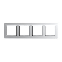 Дизайнерская рамка 4 местная, алюминий, AF584BFAL Jung, серия A Flow