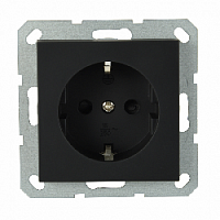 Дизайнерская розетка с заземлением, 2к+з, матовый черный, 85501PB Wedder
