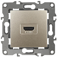 Дизайнерская розетка HDMI, шампань, Б0027484 Эра, серия 12