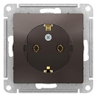 Дизайнерская розетка с заземлением, мокко, ATN000643 Schneider Electric, серия Atlas Design