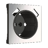 Накладка для розетки с заземлением + 2хUSB разъем A+A, глянцевый никель, W1179502 Werkel