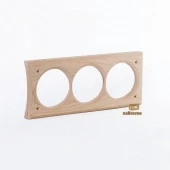 Тройная накладка на бревно D220 мм., встраиваемая, ясень, 45.V3-220 naBrevno, кромка 45 градусов