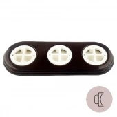 Рамка 3 местная керамическая на бревно D260-280, коричневый, Interior Electric