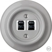 Розетка интернет Cat.5e двойная, бетон глянцевый CAGsCat5e Katy Paty
