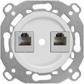 Розетка телефон + компьютер с накладкой белый B3-303-21 BIRONI