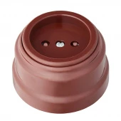 Ретро розетка без заземления, со шторками, РА16-0205 коричневый Bylectrica