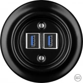 Ретро розетка USB черный матовый NIMsUSBb Katy Paty