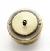 Ретро выключатель золото, тумблер черный, 37/2BR8 Petrucci перекрестный